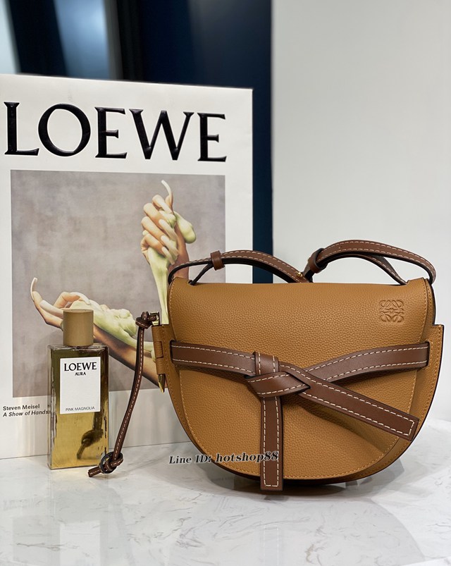 Loewe專櫃2022新款全皮拼色馬鞍包 羅意威MiniGateDual手袋 男女款單肩斜挎腰包胸包 10183 lyw1289